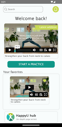 Android application Home yoga practice screenshort