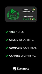 Evernote - Capture d'écran de l'organisateur de notes