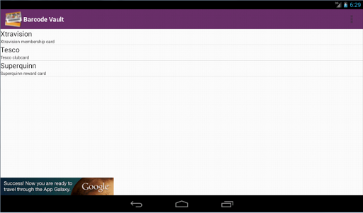 Barcode Vault Screen 3