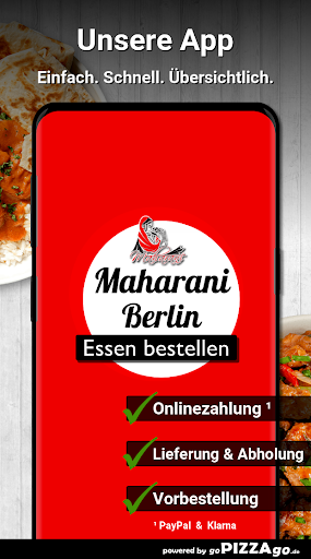 Android application Maharani Indisches Restaurant screenshort