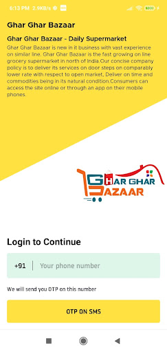Android application GHAR GHAR BAZAAR : SUPERMART screenshort