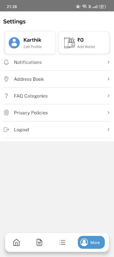 Android application Curewantri screenshort
