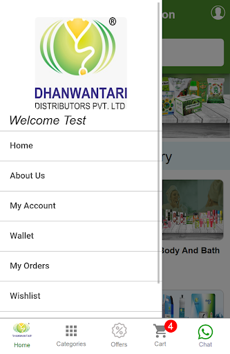 Dhanwantari Online Shopping Screen 2
