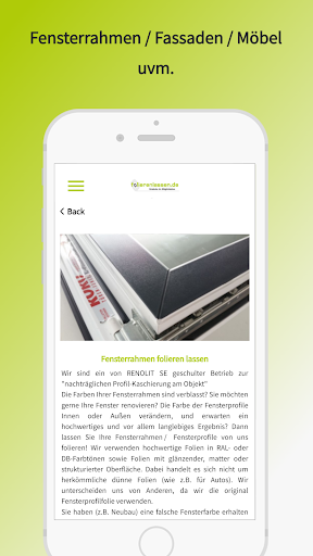 Folierenlassen Screen 2