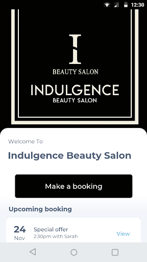 Android application Indulgence Beauty Salon screenshort