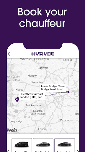 HYRYDE- Chauffeur Services Screen 3