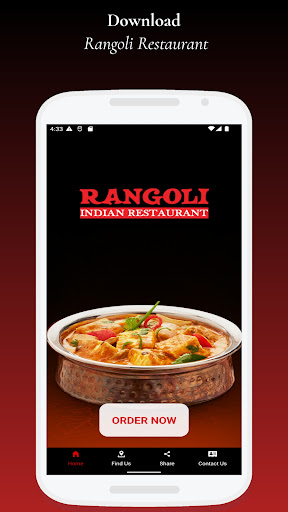 Android application Rangoli Restaurant screenshort