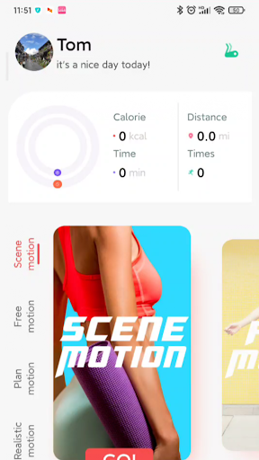 Android application YPOOFIT screenshort