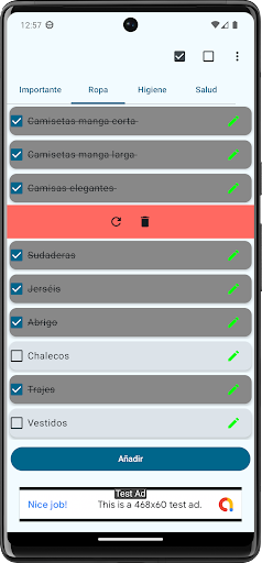 Lista simple de equipaje Screen 3
