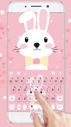 Android application Pink Cute Bunny Keyboard Theme screenshort