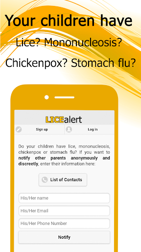 LICE alert, notify that your child has infection