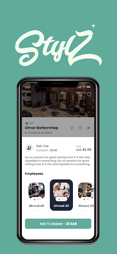 Android application Stylz POS screenshort