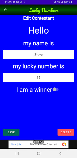 Android application Lucky Numbers screenshort