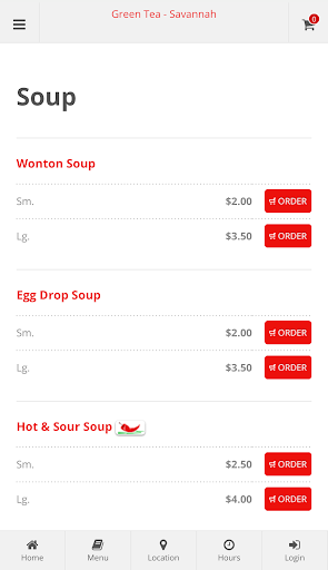 Green Tea Savannah Ordering Screen 3
