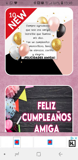 Android application QUERIDA AMIGA FELICIDADES screenshort