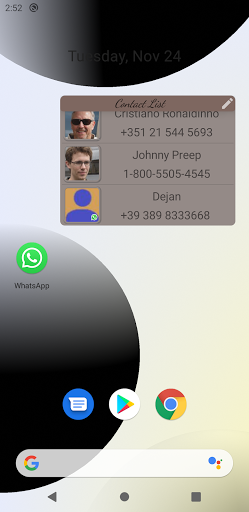 Android application Contacts List Widget screenshort