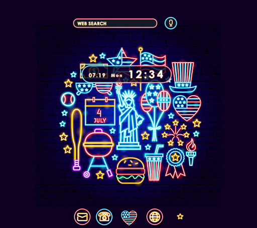 Android application Neon America Theme +HOME screenshort