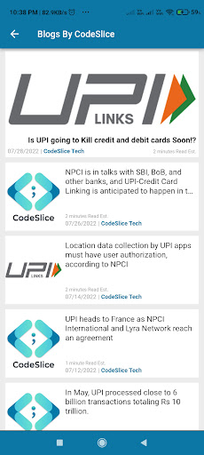 UPI Links Screen 3