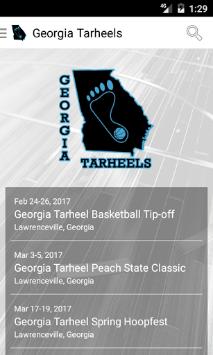 Android application Georgia Tarheels screenshort