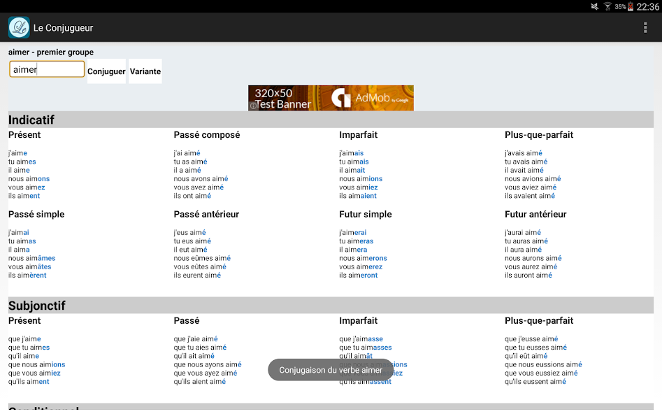 Le Conjugueur screenshot