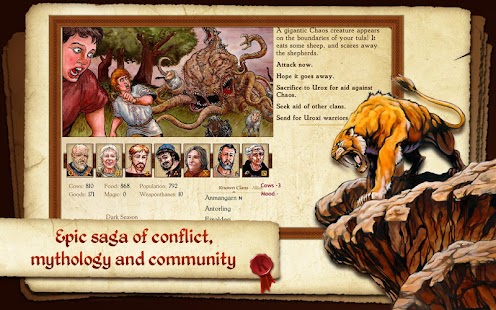 King of Dragon Pass: Tangkapan Layar Teks RPG
