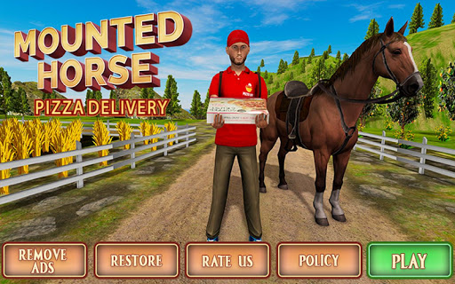 Mounted Horse Riding Pizza Guy: Food Delivery Game screenshots 15