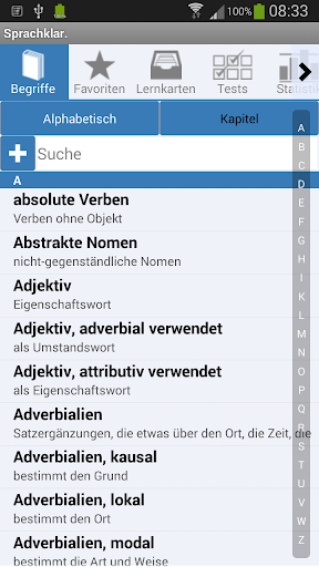 Android application Sprachklar. screenshort