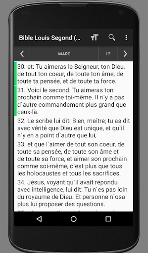 Screenshot of French Louis Segond Bible