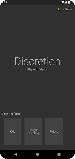 Android application Discretion: Game for Friends screenshort