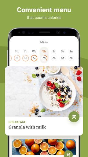 PEP: Diet menu - Food tracker Screen 3
