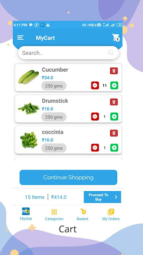 Moving Basket-Online Grocery Store