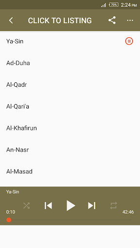 Android application H.Muammar ZA Quran Recitation screenshort