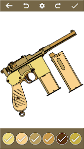 Guns Coloring by number pages
