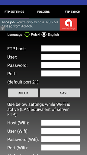 Android application FTP Uploader Inn screenshort