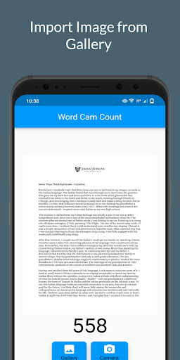 Android application Word Cam Count screenshort