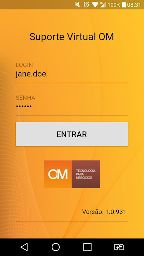 Android application OM Suporte Virtual screenshort