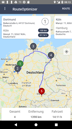 RouteOptimizer Screen 2