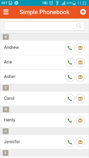 Android application Simple phonebook-private,secon screenshort