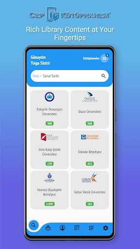 Android application Cep Kütüphanem screenshort