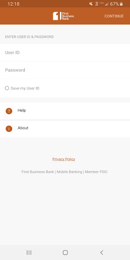 Android application First Business Bank - Consumer screenshort