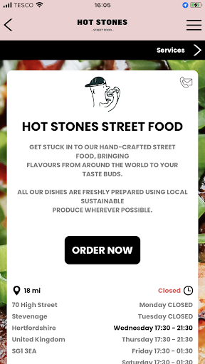 Android application Hot Stones street food screenshort