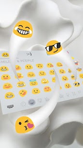 Pearl white  emoji pro keyboard theme Apk 5