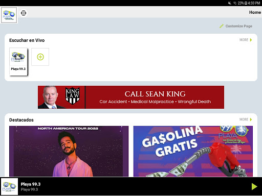 Playa 99.3 Screen 3