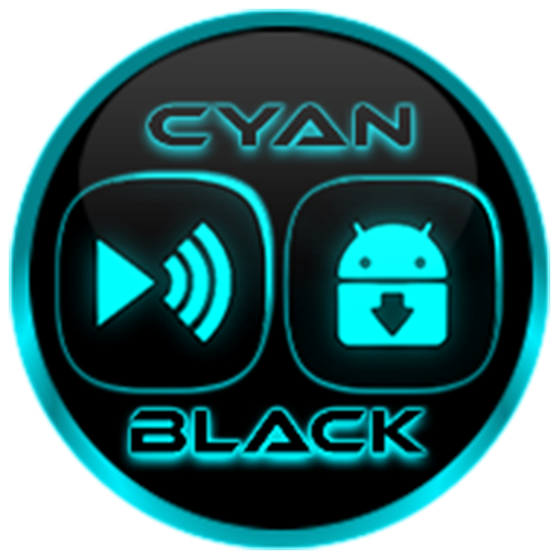 Flat Black and Cyan Icon Pack ✨Free✨