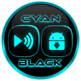 Flat Black and Cyan Icon Pack