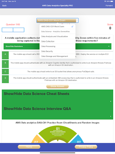 AWS Data Analytics DAS-C01 PRO Screen 2
