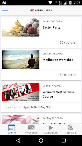 Android application One Martial Arts screenshort
