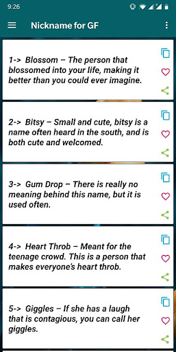 Cute Nicknames for girlfriend Screen 2