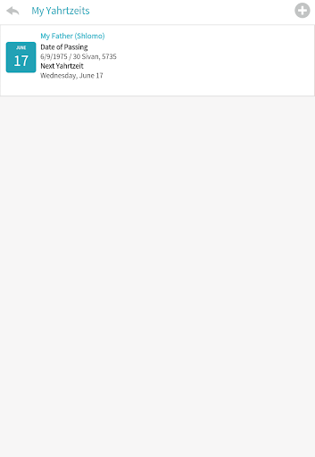 Screenshot of Kaddish Assistant