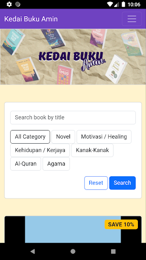 Android application Kedai Buku Amin screenshort